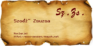 Szoó Zsuzsa névjegykártya